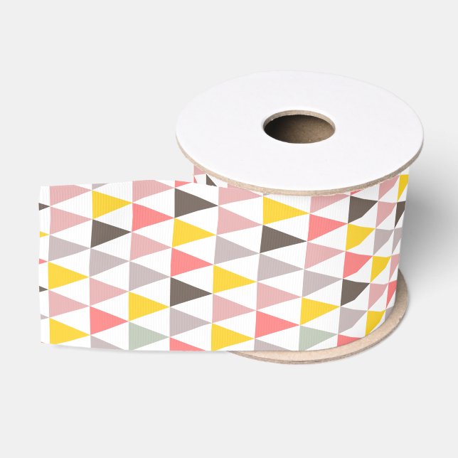colourful triangle pattern grosgrain ribbon (Spool)