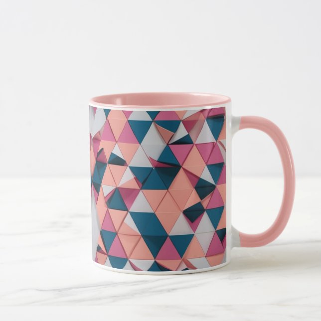 Colourful Triangle Pattern – Modern Retro Combo Mu Mug (Right)