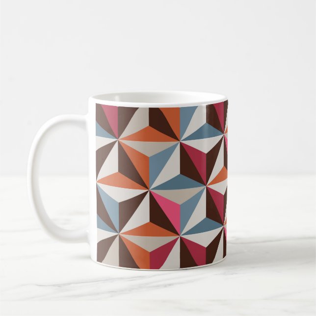 Colourful Triangle Tiles: Vintage Mosaic Coffee Mug (Left)