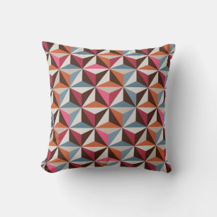 Colourful Triangle Tiles: Vintage Mosaic Cushion