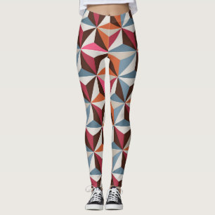 Colourful Triangle Tiles: Vintage Mosaic Leggings
