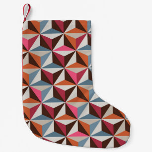 Colourful Triangle Tiles: Vintage Mosaic Small Christmas Stocking