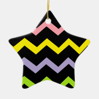 Colourful Triangle Waves Ceramic Tree Decoration