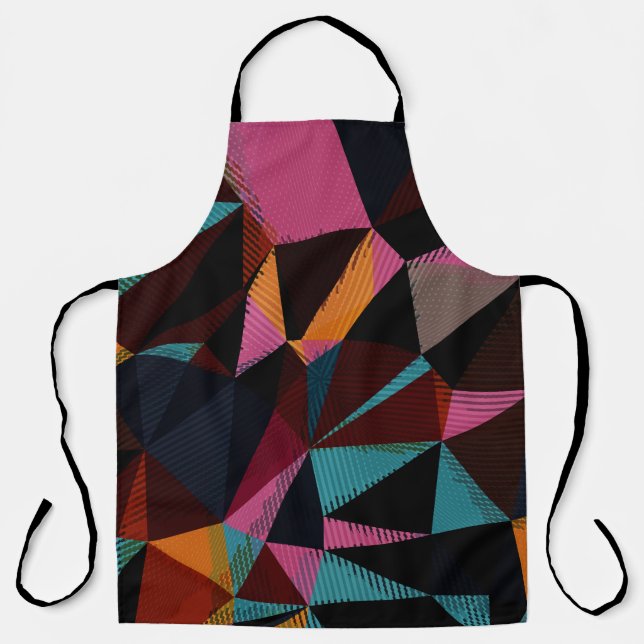 Colourful Triangles Abstract Geometric Background. Apron (Front)