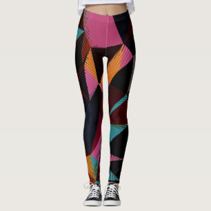Colourful Triangles Abstract Geometric Background. Leggings