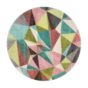 Colourful Triangles, Abstract Geometric Shapes. Cutting Board