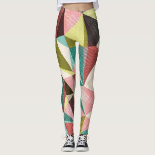 Colourful Triangles, Abstract Geometric Shapes. Leggings