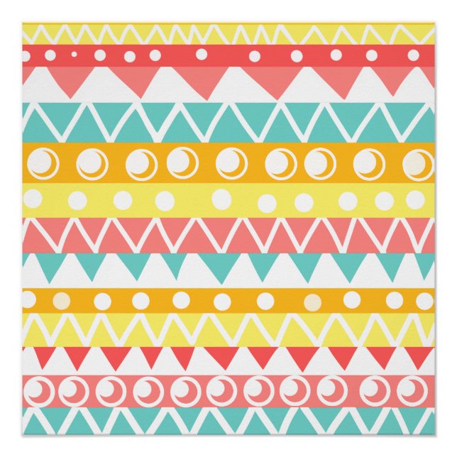 Colourful Triangles And Circles Poster (Front)
