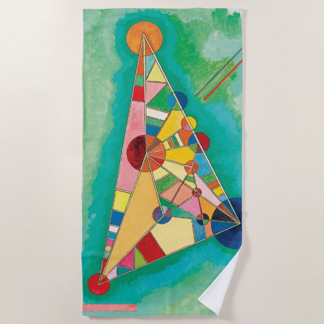 Colourful Triangles by Wassily Kandinsky Beach Towel (Front)
