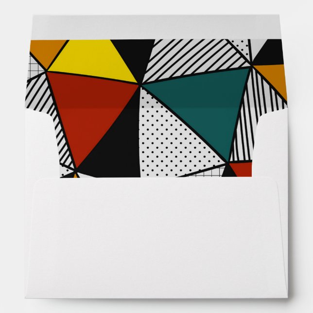 colourful triangles geometric pattern envelope (Back (Bottom))