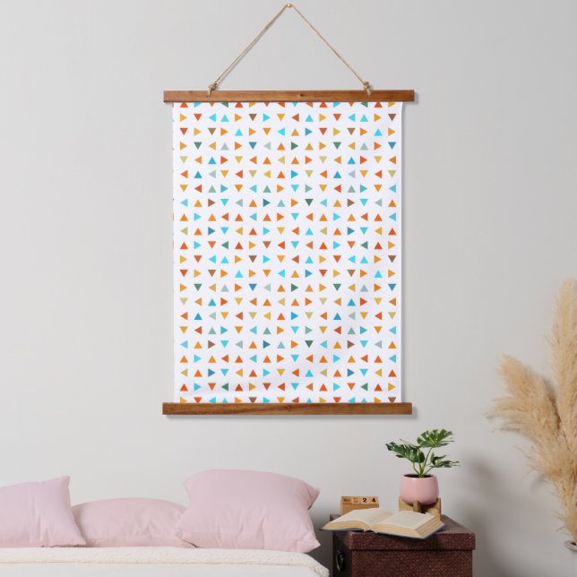 Colourful Triangles Hanging Tapestry (Bedroom)