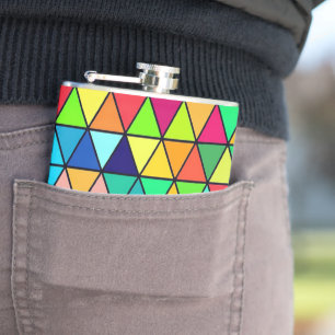 Colourful Triangles Hip Flask