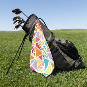 Colourful triangles pattern 2 golf towel