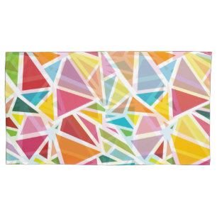 Colourful triangles pattern 2 pillowcase