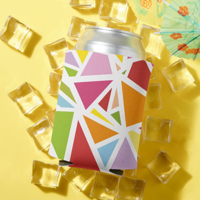 Colourful triangles pattern 4 can cooler (In Situ Summer)