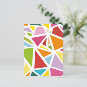 Colourful triangles pattern 4 postcard