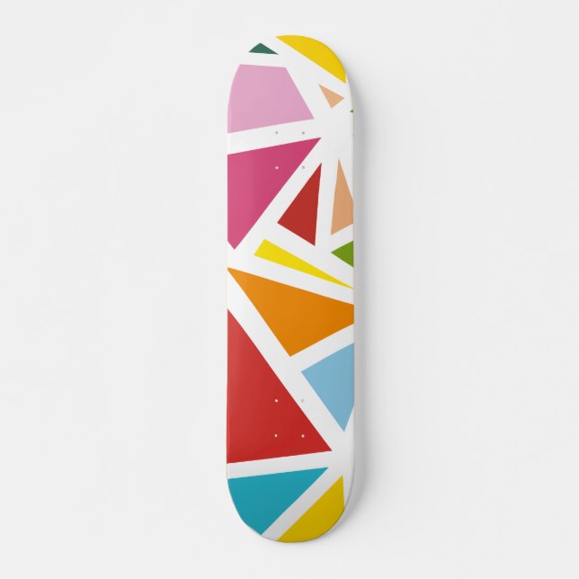 Colourful triangles pattern 4 skateboard (Front)