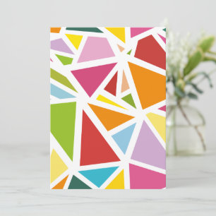 Colourful triangles pattern 4 thank you card