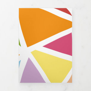 Colourful triangles pattern 4 Tri-Fold holiday card