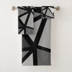 Colourful triangles pattern 6 bath towel set