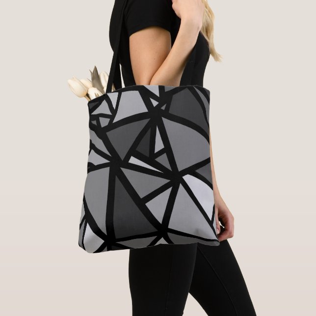 Colourful triangles pattern 6 tote bag (Close Up)