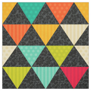 Colourful Triangles Pattern Fabric