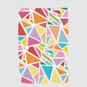 Colourful triangles pattern golf towel