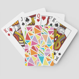 Colourful triangles pattern playing cards