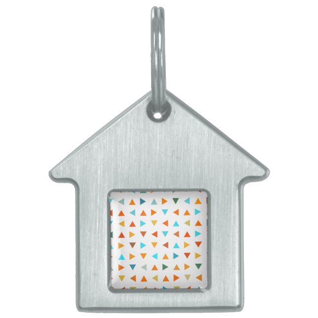 Colourful Triangles Pet Tag (Front)