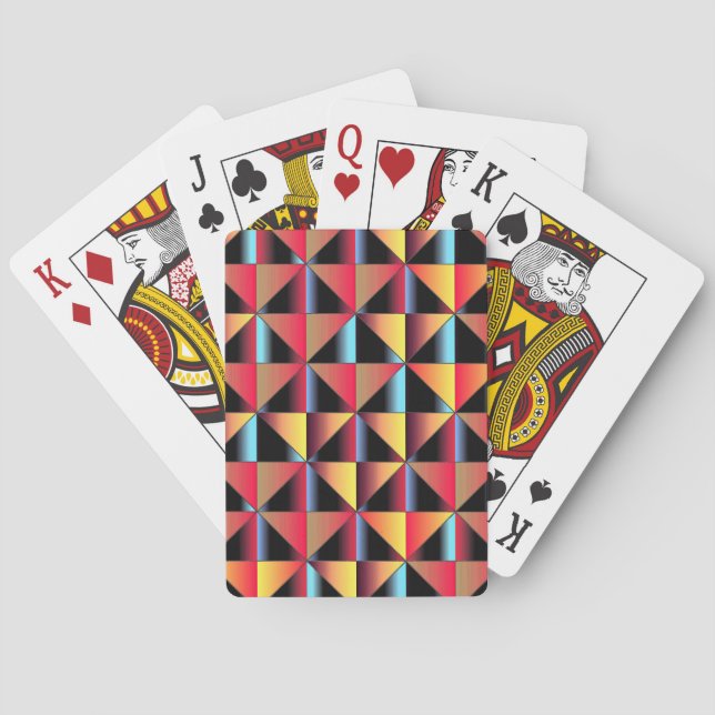 Colourful triangles playing cards (Back)
