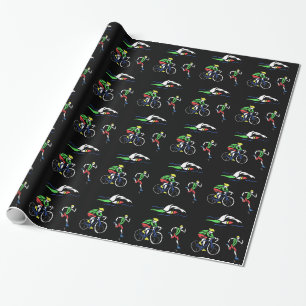 Colourful Triathlon Design Wrapping Paper