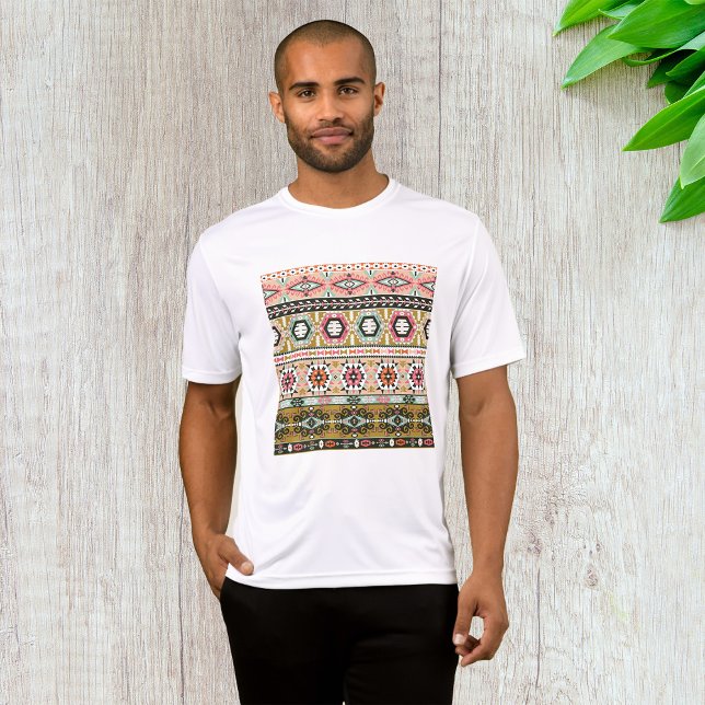 Colourful Tribal Aztec Pattern Boho Geometric  T-Shirt (Creator Uploaded)