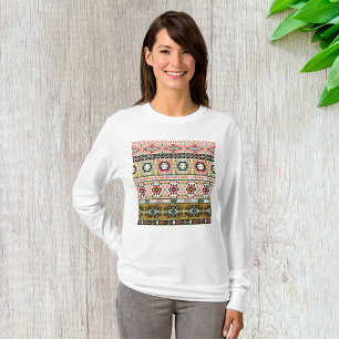 Colourful Tribal Aztec Pattern Boho Geometric  T-Shirt