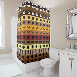 Colourful Tribal Deco Art Pattern Shower Curtain