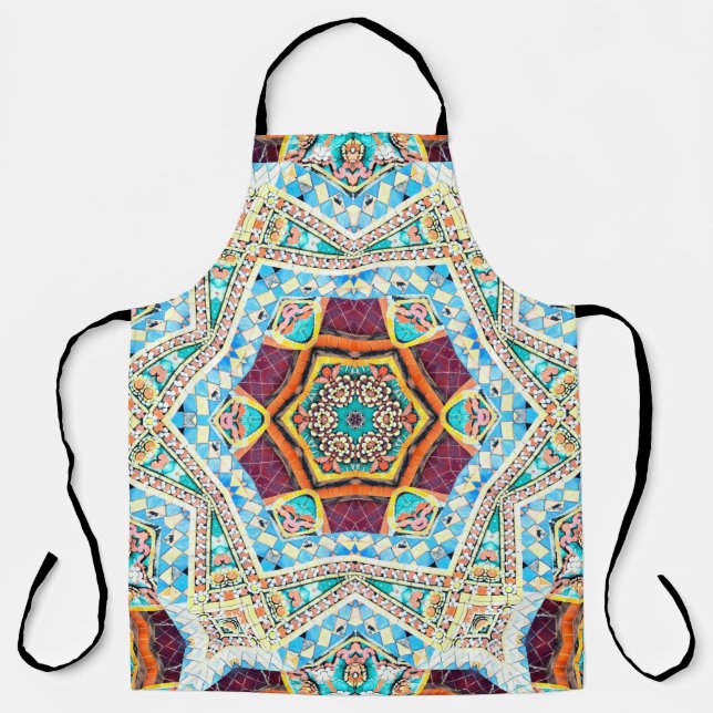 Colourful tribal ethnic seamless pattern apron (Front)