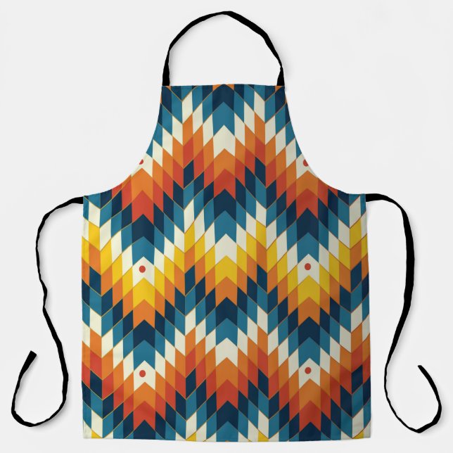 Colourful tribal ethnic seamless pattern apron (Front)