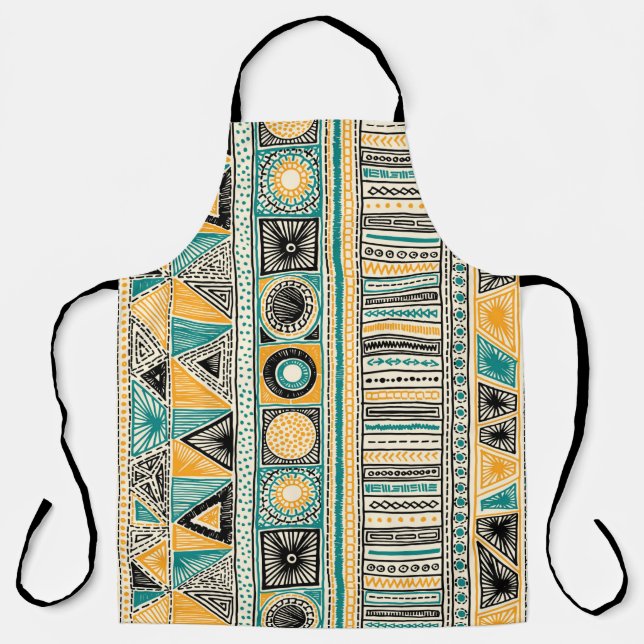 Colourful tribal ethnic seamless pattern apron (Front)