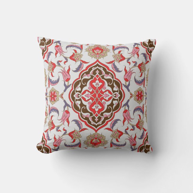Colourful tribal ethnic seamless pattern cushion (Front)