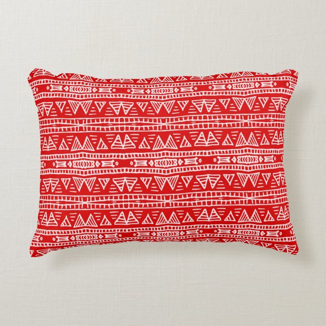 Colourful tribal ethnic seamless pattern decorative cushion (Front)