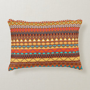Colourful tribal ethnic seamless pattern. decorative cushion