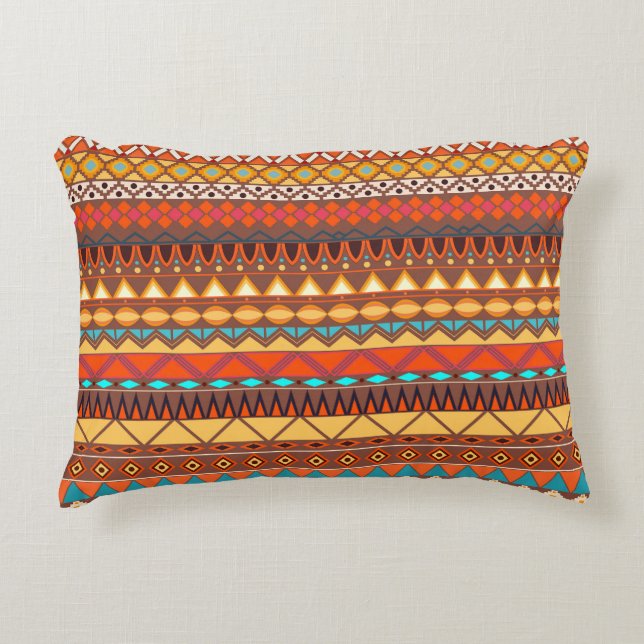 Colourful tribal ethnic seamless pattern. decorative cushion (Front)