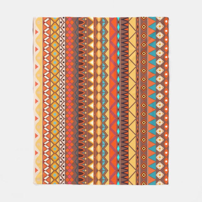 Colourful tribal ethnic seamless pattern. fleece blanket (Front)