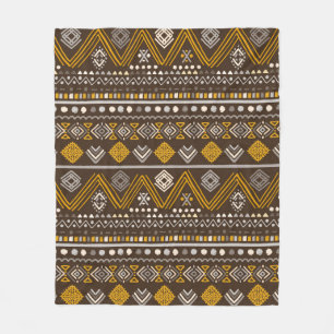 Colourful tribal ethnic seamless pattern fleece blanket