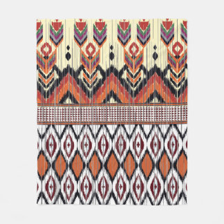 Colourful tribal ethnic seamless pattern fleece blanket
