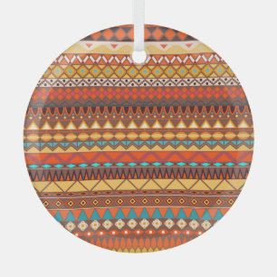 Colourful tribal ethnic seamless pattern. glass tree decoration