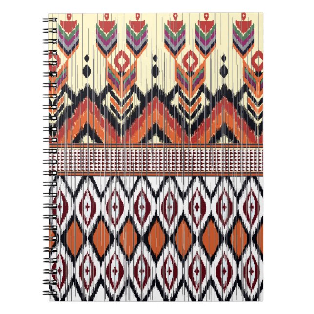 Colourful tribal ethnic seamless pattern notebook (Front)