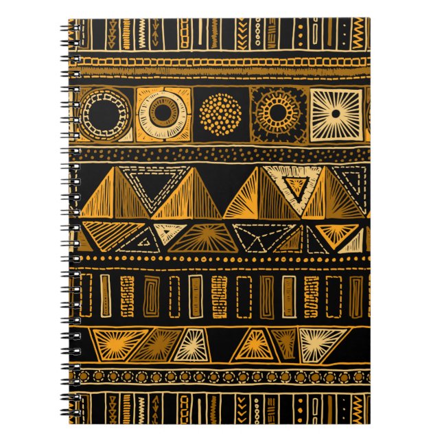 Colourful tribal ethnic seamless pattern notebook (Front)
