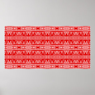 Colourful tribal ethnic seamless pattern poster
