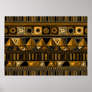 Colourful tribal ethnic seamless pattern poster
