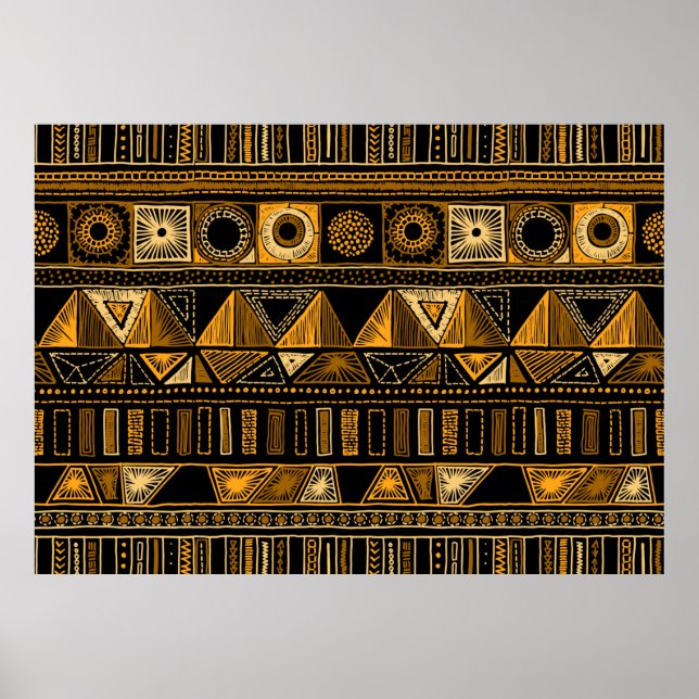 Colourful tribal ethnic seamless pattern poster (Front)